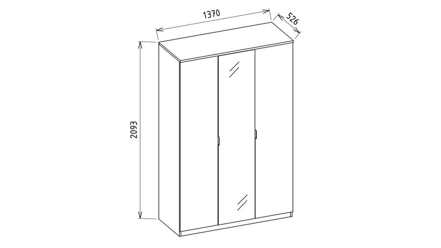 Arles 3-türiger Kleiderschrank