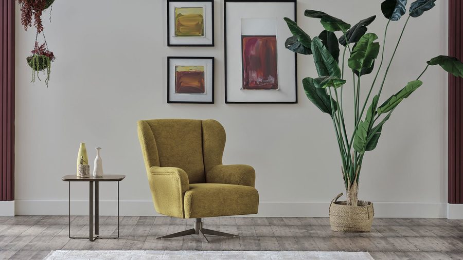 Atlanta Sessel drehbar Sofa - Senfgelb