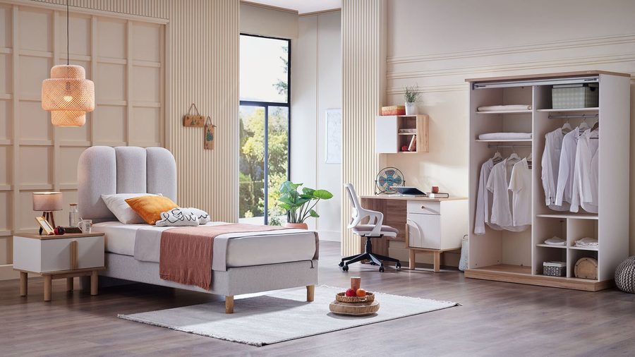 Boheems Jugendzimmer Schwebetürenschrank