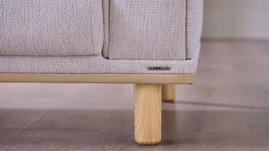 Boheems 3-Sitzer Sofa - Creme - Grün Zierkissen