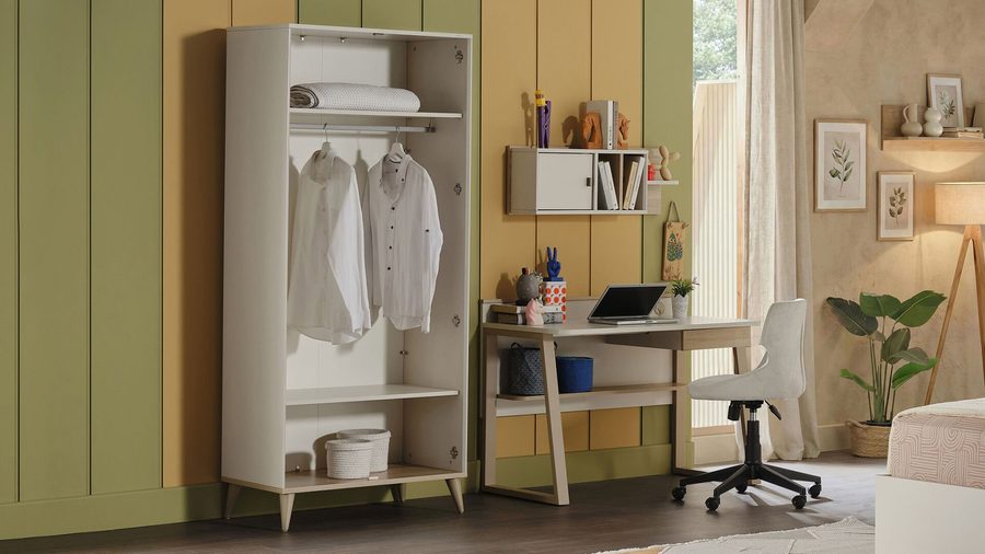 Canvas 2-türiger Kleiderschrank