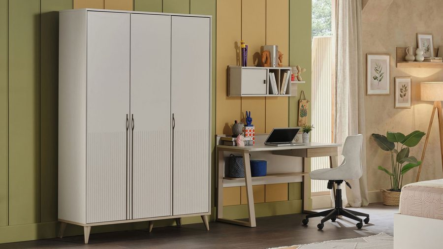 Canvas 3-türiger Kleiderschrank
