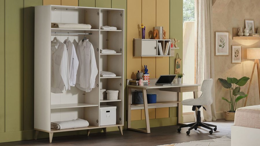 Canvas 3-türiger Kleiderschrank