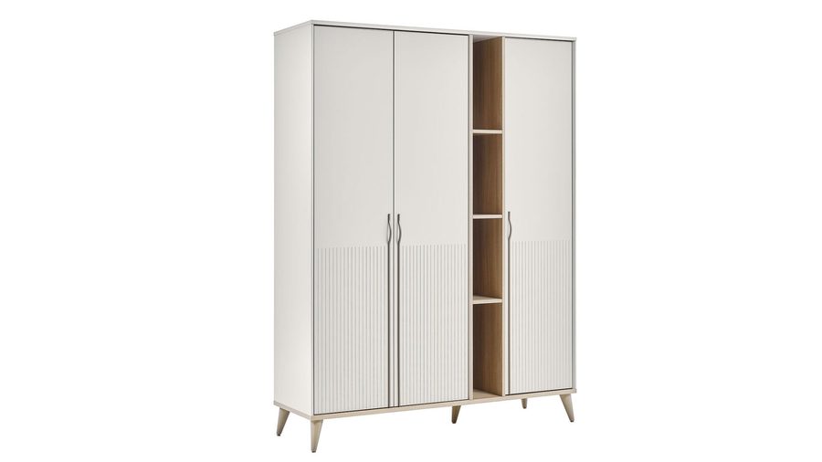Canvas 3 -türig mit Regal Kleiderschrank
