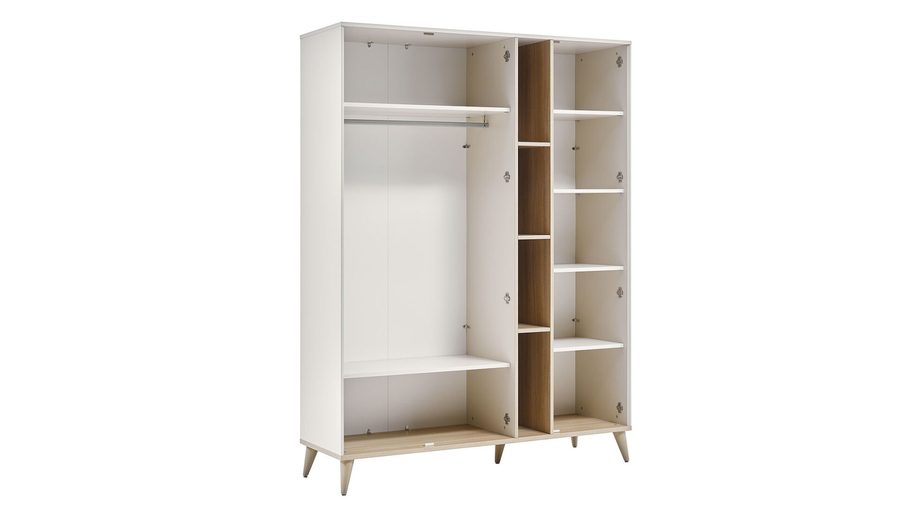 Canvas 3 -türig mit Regal Kleiderschrank