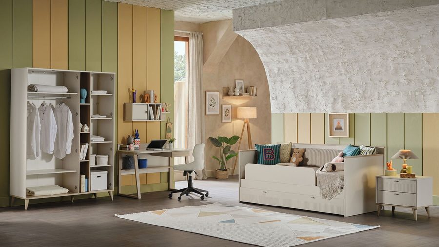 Canvas 3 -türig mit Regal Kleiderschrank