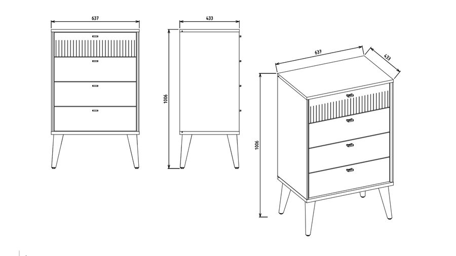 Canvas Jugendzimmer Kommode