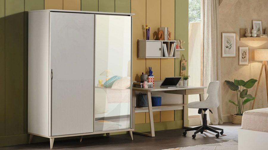 Canvas Jugendzimmer Schwebetürenschrank