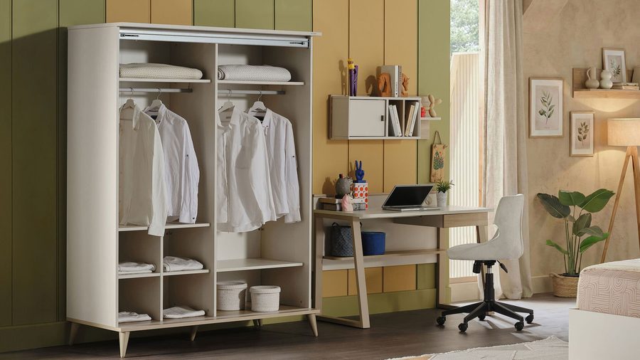 Canvas Jugendzimmer Schwebetürenschrank