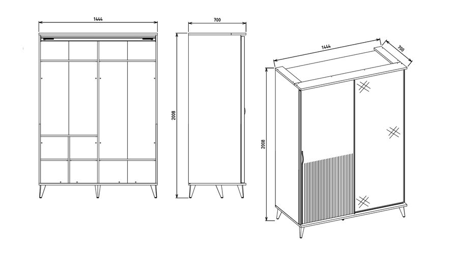 Canvas Jugendzimmer Schwebetürenschrank