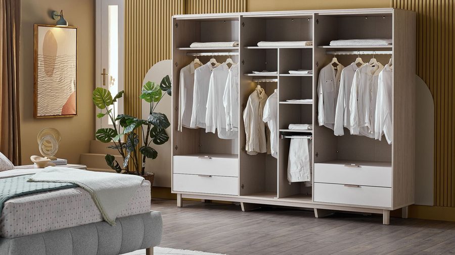 Claris 6-türiger Kleiderschrank