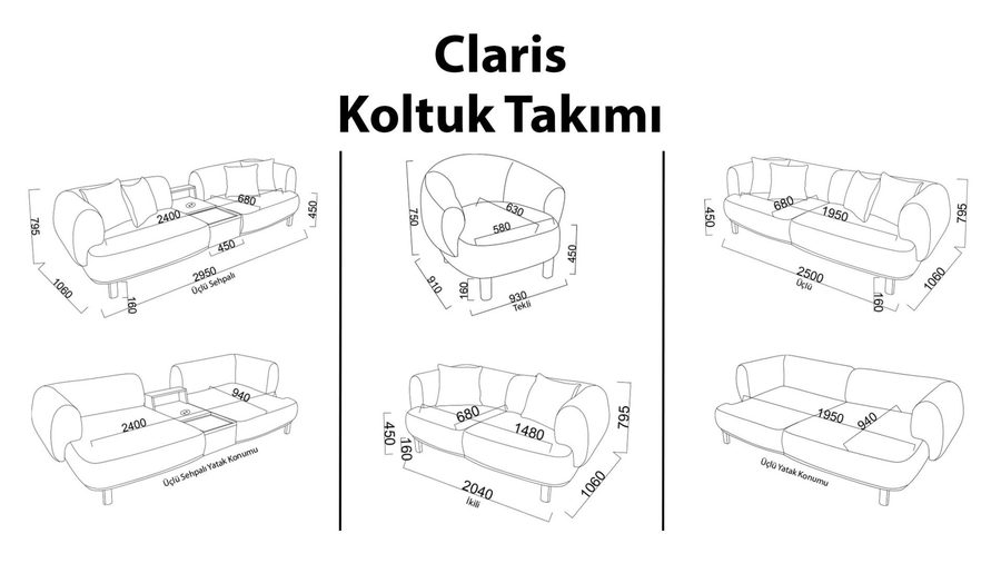Claris 2-Sitzer Sofa - Mint Grün