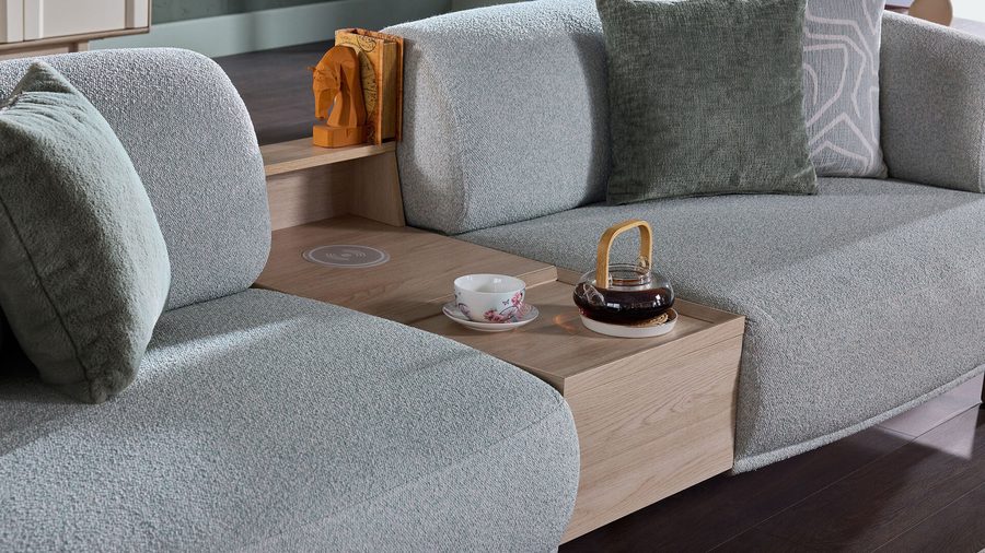Claris 3-Sitzer mit Couchtisch Sofa - Mint Grün