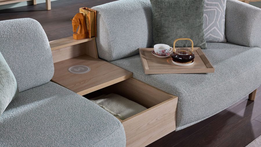 Claris 3-Sitzer mit Couchtisch Sofa - Mint Grün