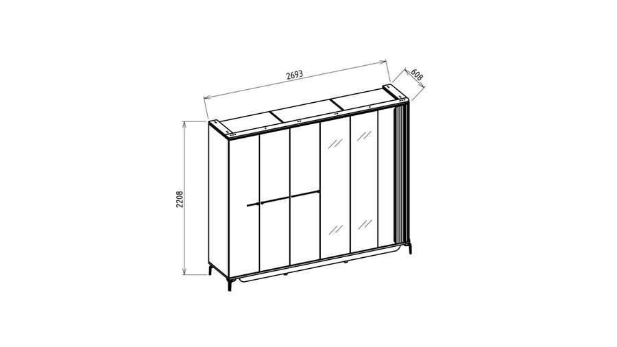 Estella 6-türiger Kleiderschrank