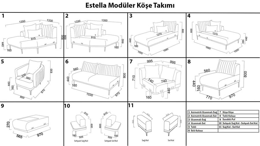 Estella Wohnlandschaft Modular - Creme