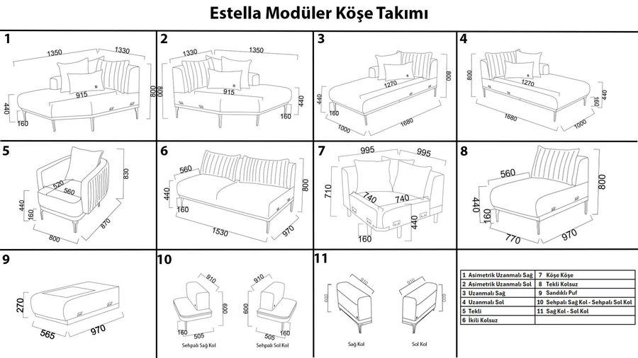 Estella Ecke Sessel - Creme