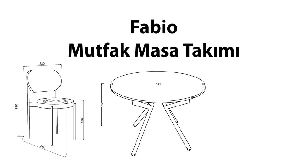 Fabio Küchentisch-Set - Weiß