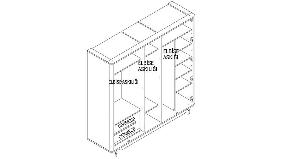 Larissa 5-türiger Kleiderschrank