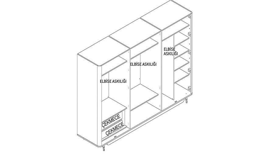 Larissa 6-türiger Kleiderschrank