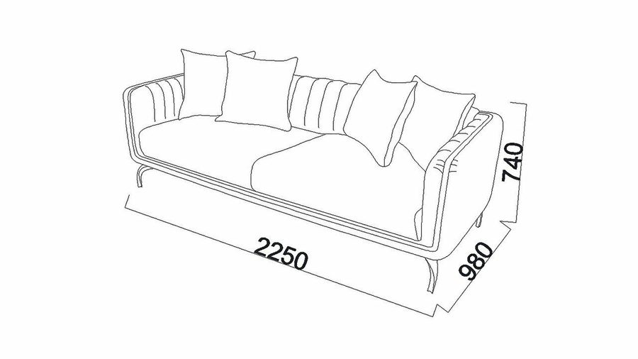 Larissa 3-Sitzer Sofa