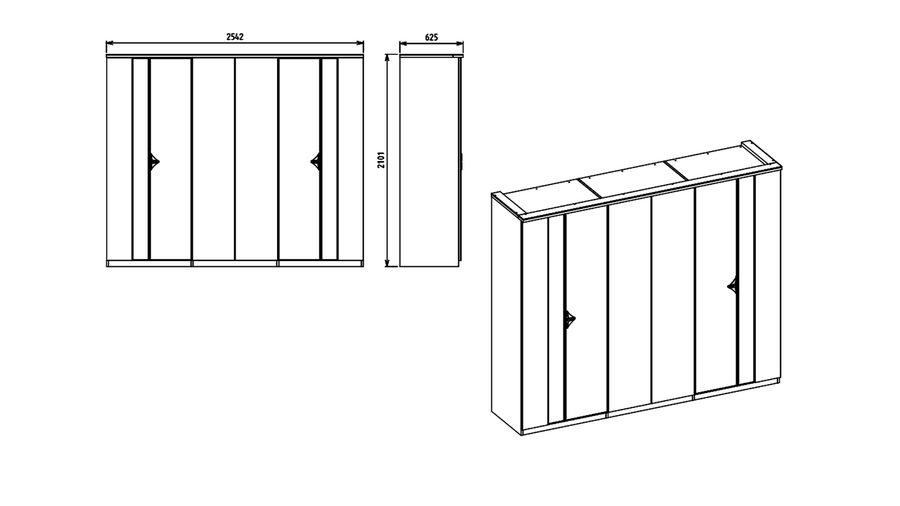 Leny 6-türiger Kleiderschrank