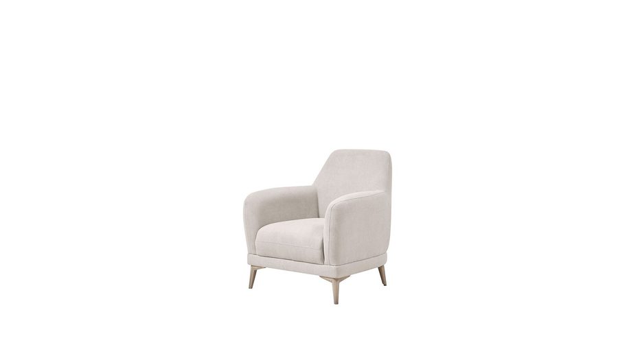 Livora Ohrensessel - Beige - Eiche-Füße
