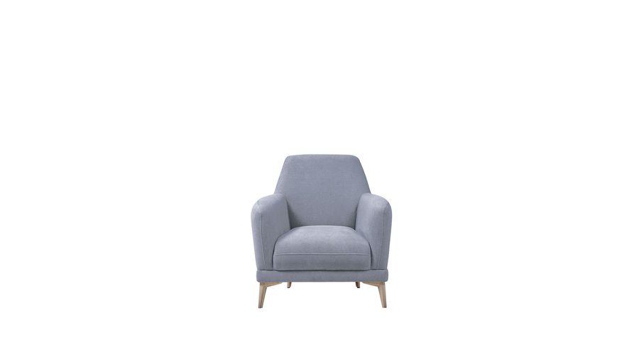 Livora Ohrensessel - Blau - Eiche-Füße