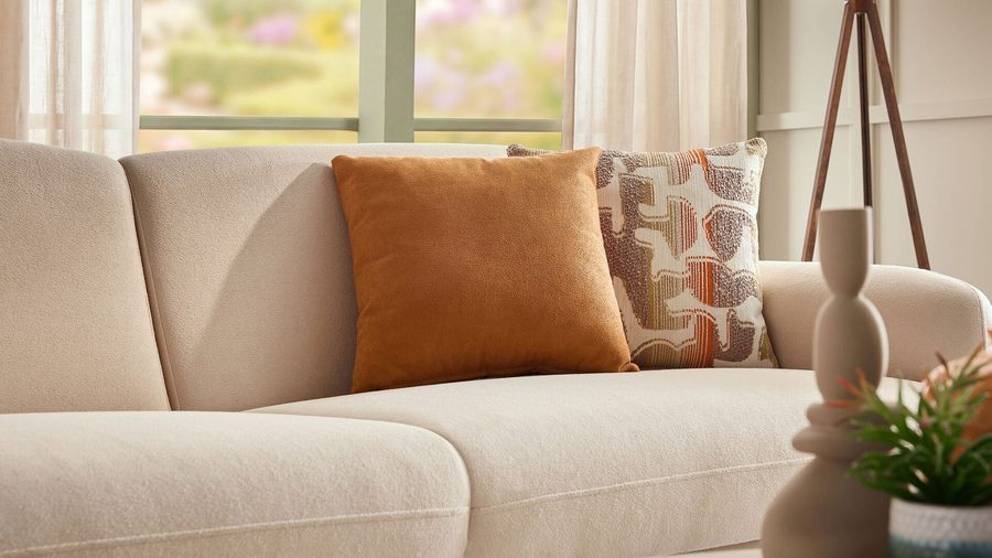 Livora 3-Sitzer Sofa - Beige - Eiche-Füße