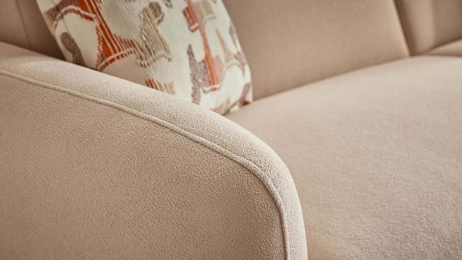 Livora 3-Sitzer Sofa - Beige - Eiche-Füße