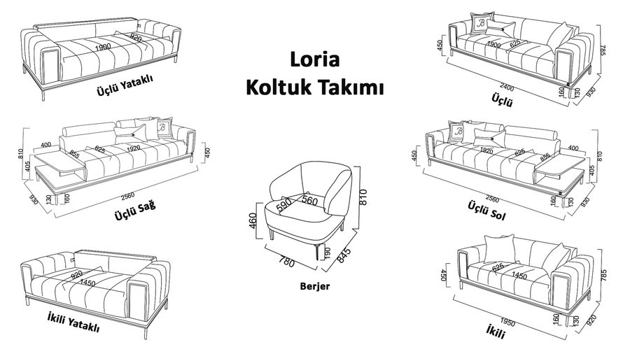 Loria 2-Sitzer Sofa - Beige