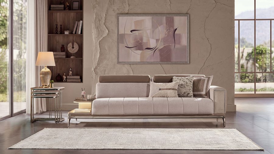 Loria 3-Sitzer rechts Sofa - Beige