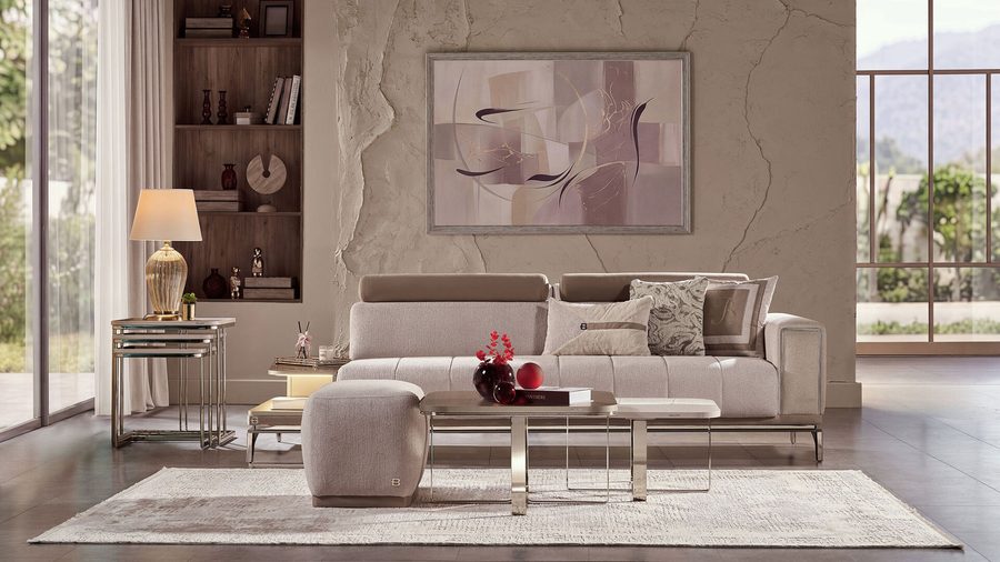 Loria 3-Sitzer rechts Sofa - Beige