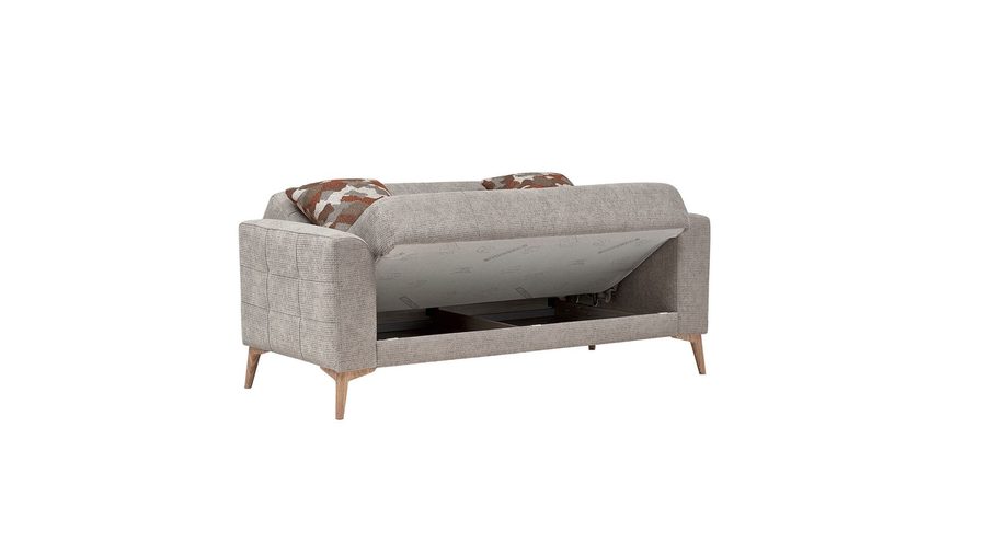 Luis 2-Sitzer Sofa - Taupe - Eiche-Füße