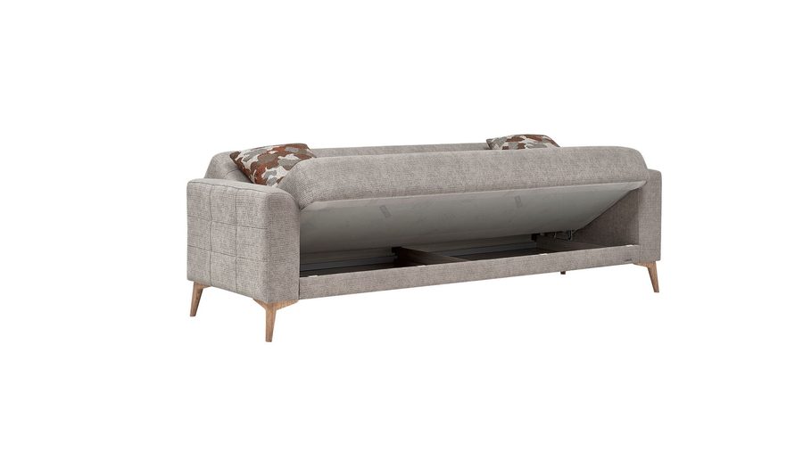 Luis 3-Sitzer Sofa - Taupe - Eiche-Füße