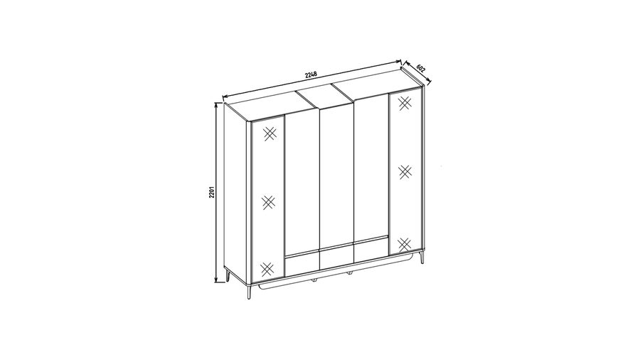 Marietta 5-türiger Kleiderschrank
