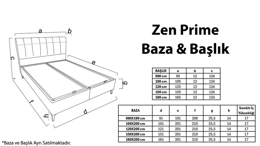 Zen Prime Bettbox-Set mit Kopfteil und Matratze - Grau