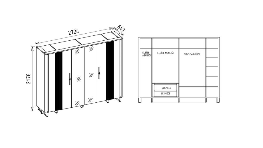 Mirante 6 -türig Schlafzimmer-Set