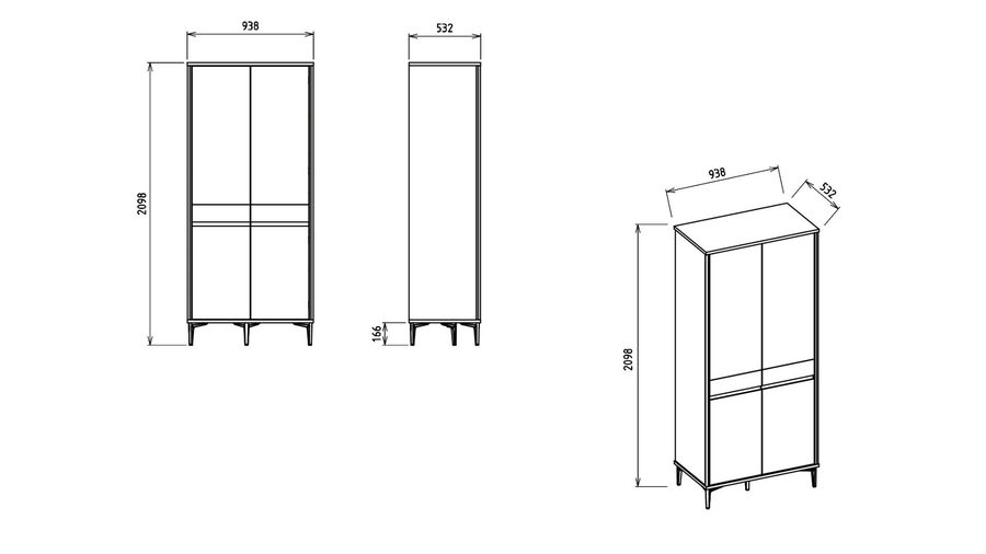 Mona 2-türiger Kleiderschrank