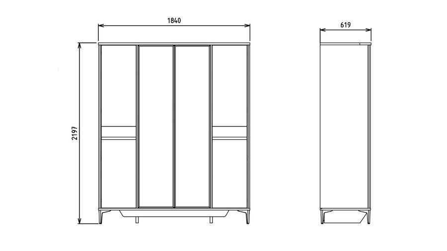 Mona 4-türiger Kleiderschrank