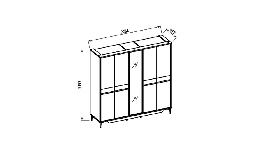 Mona 5-türiger Kleiderschrank