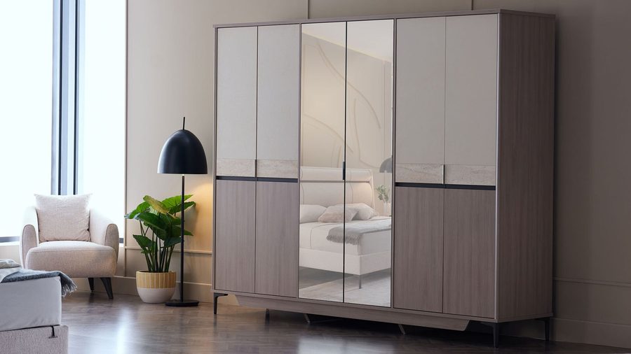Mona 6-türiger Kleiderschrank