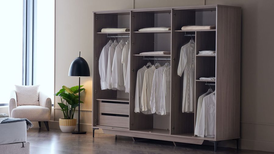 Mona 6-türiger Kleiderschrank