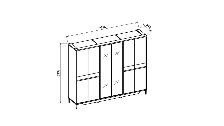 Mona 6-türiger Kleiderschrank