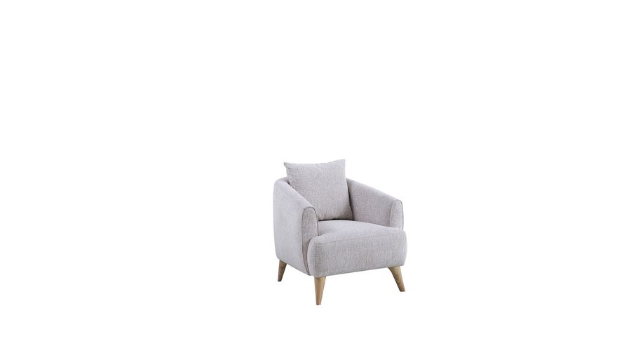 Mona Ohrensessel - Beige - Eiche-Füße