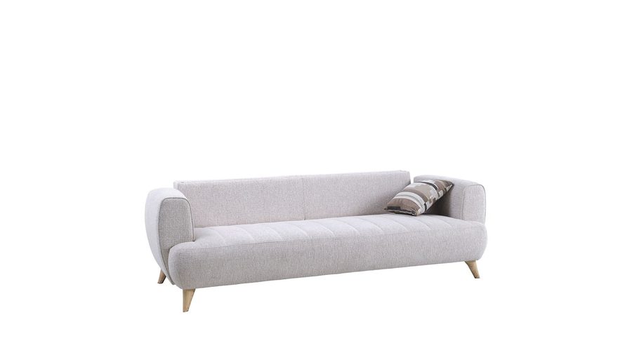 Mona 3-Sitzer Sofa - Beige - Eiche-Füße
