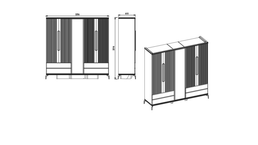 Montego 5-türiger Kleiderschrank