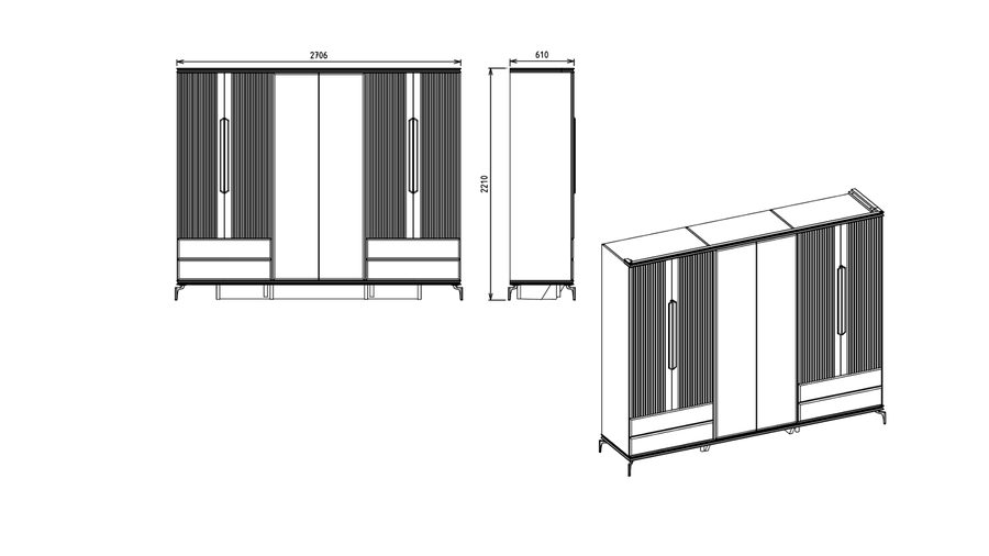 Montego 6-türiger Kleiderschrank