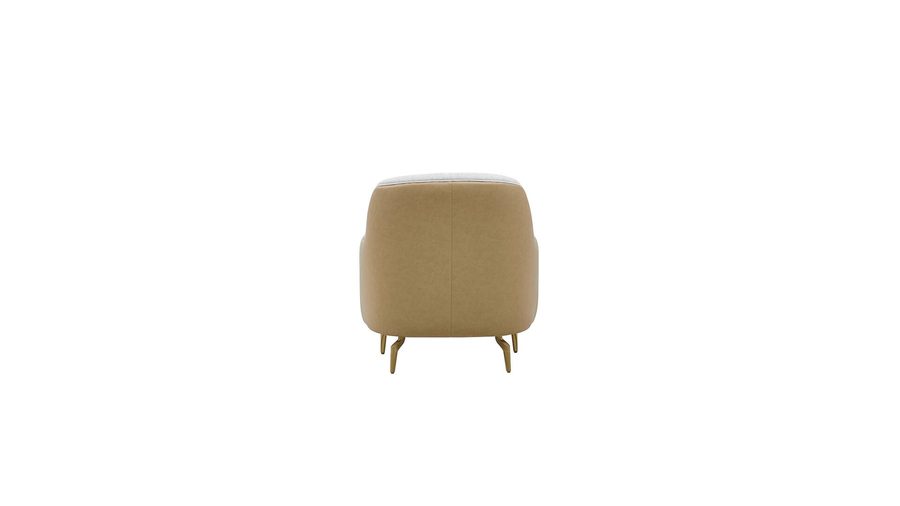 Montella Ohrensessel - Taupe - Braun - goldene Füße