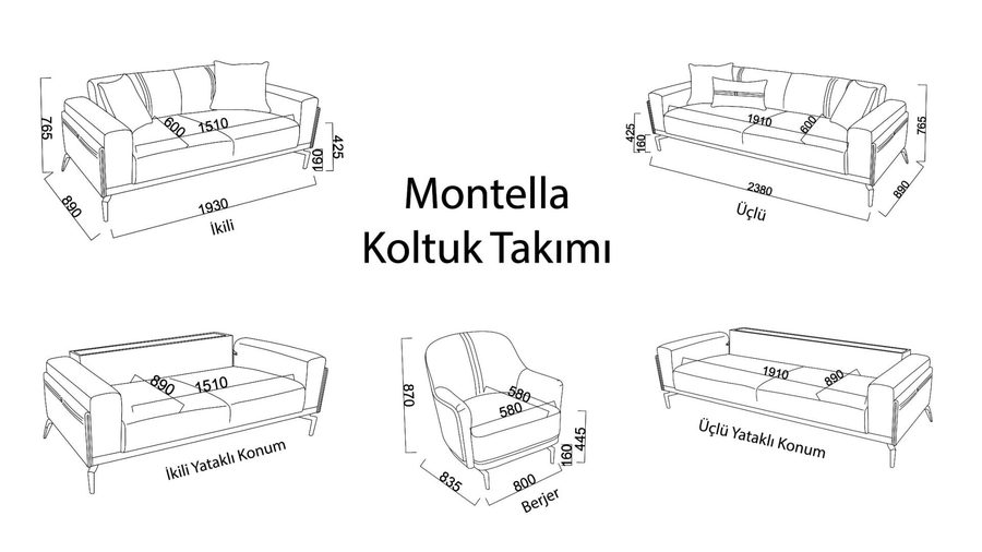 Montella Ohrensessel - Taupe - Braun - goldene Füße